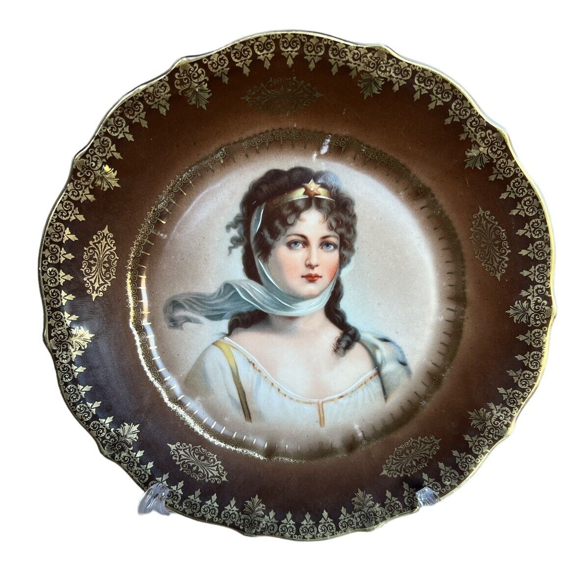 Antique C.T. Tielsch Altwasser Germany Portrait Queen Louise Of Prussia Plate