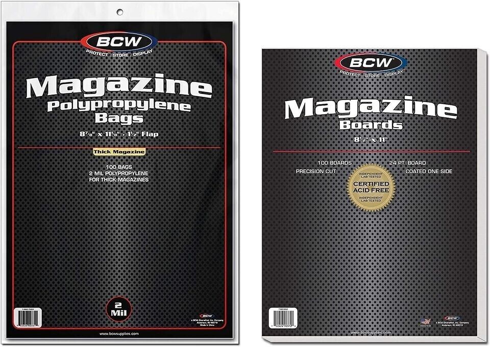 BCW Thick Magazine Bags  - 100 ct
