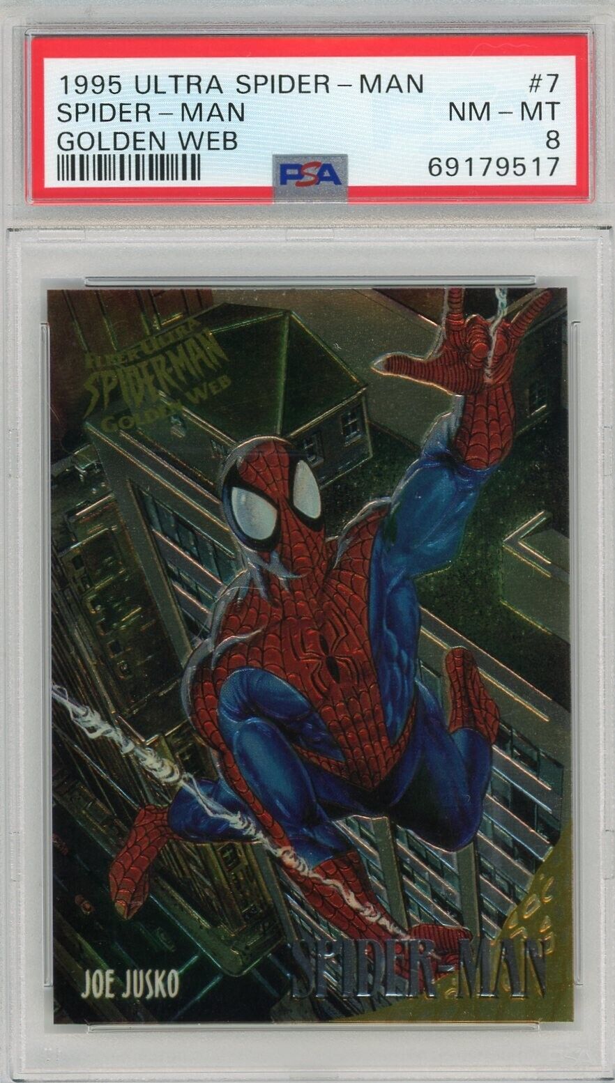 1995 Fleer Ultra Marvel Spider-Man Golden Web Spider-Man #7 PSA 8