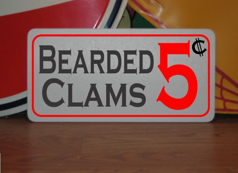 Bearded Clams 5 cents Metal Sign for Man Cave Bar Restaurant 