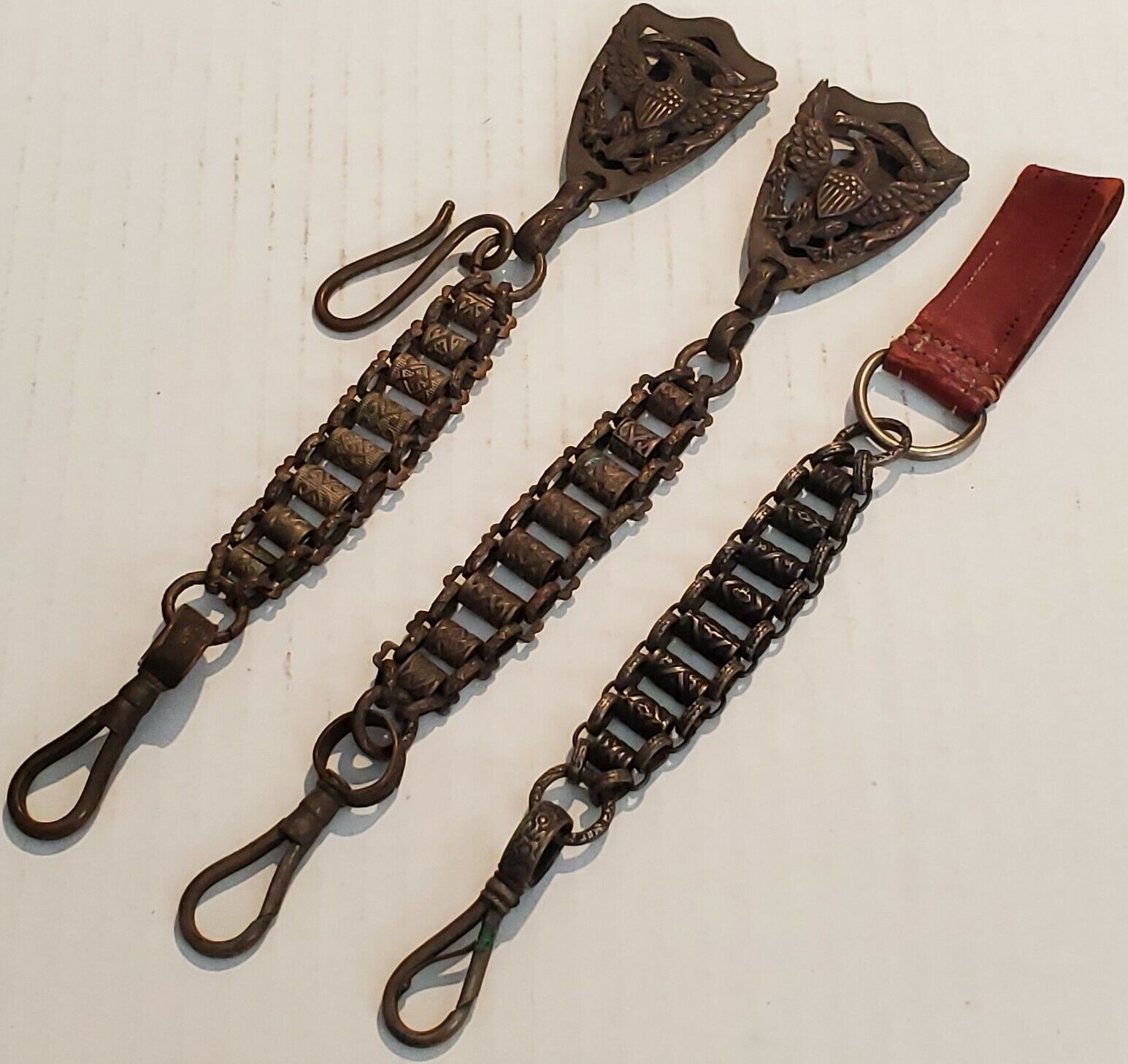 Antique Masonic, Military Antique Belt Sword Clips & Chains E PLURIBUS UN UM