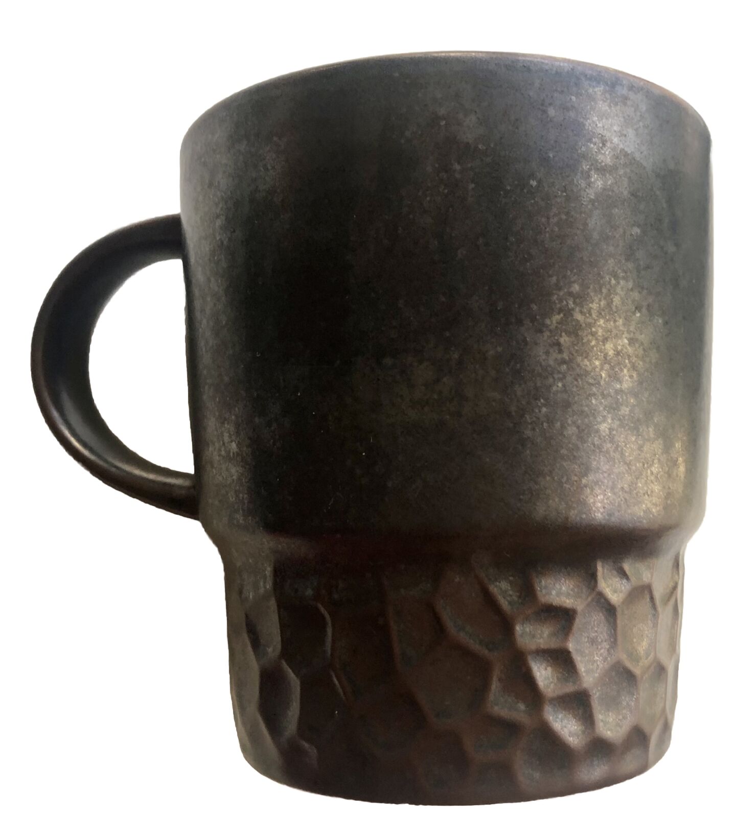 Starbucks Hammered Brown Bronze Metallic Finish Stackable Coffee Mug 2013 14oz