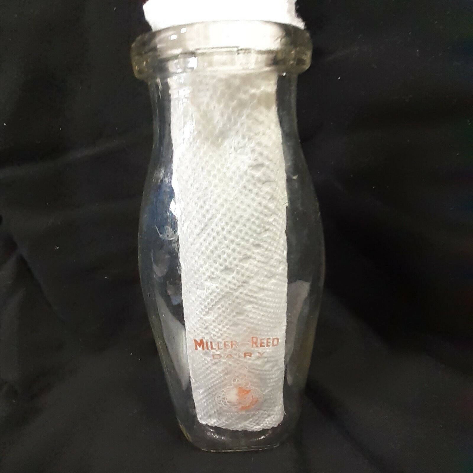 Vintage Miller Reed Dairy Shippensburg PA. Glass Clear Pint Milk Bottle  