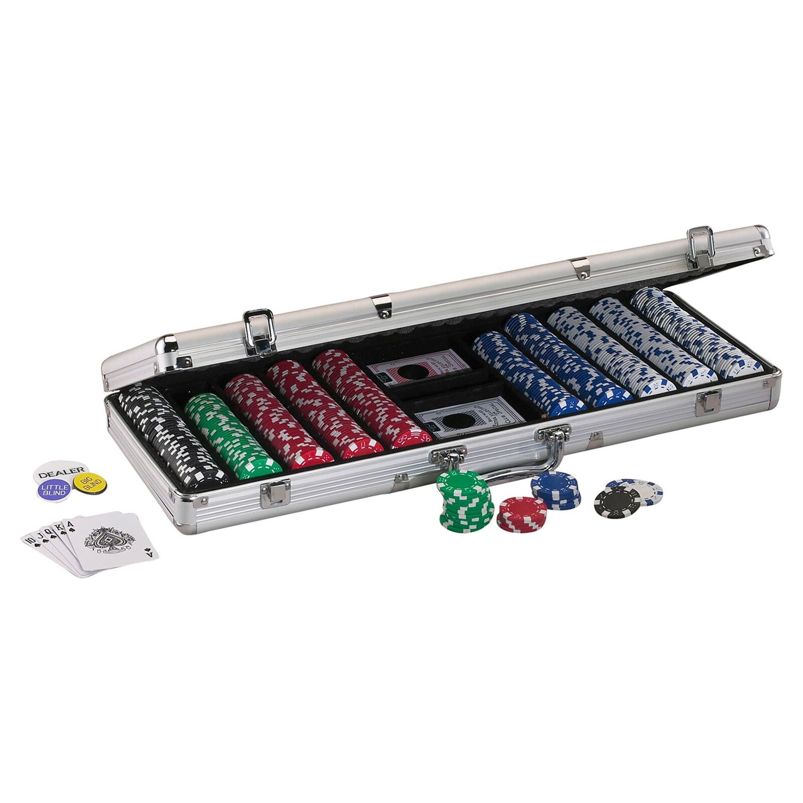 Aluminum Poker Chip Carrying Case, Fits 500 Chips (Not Included)