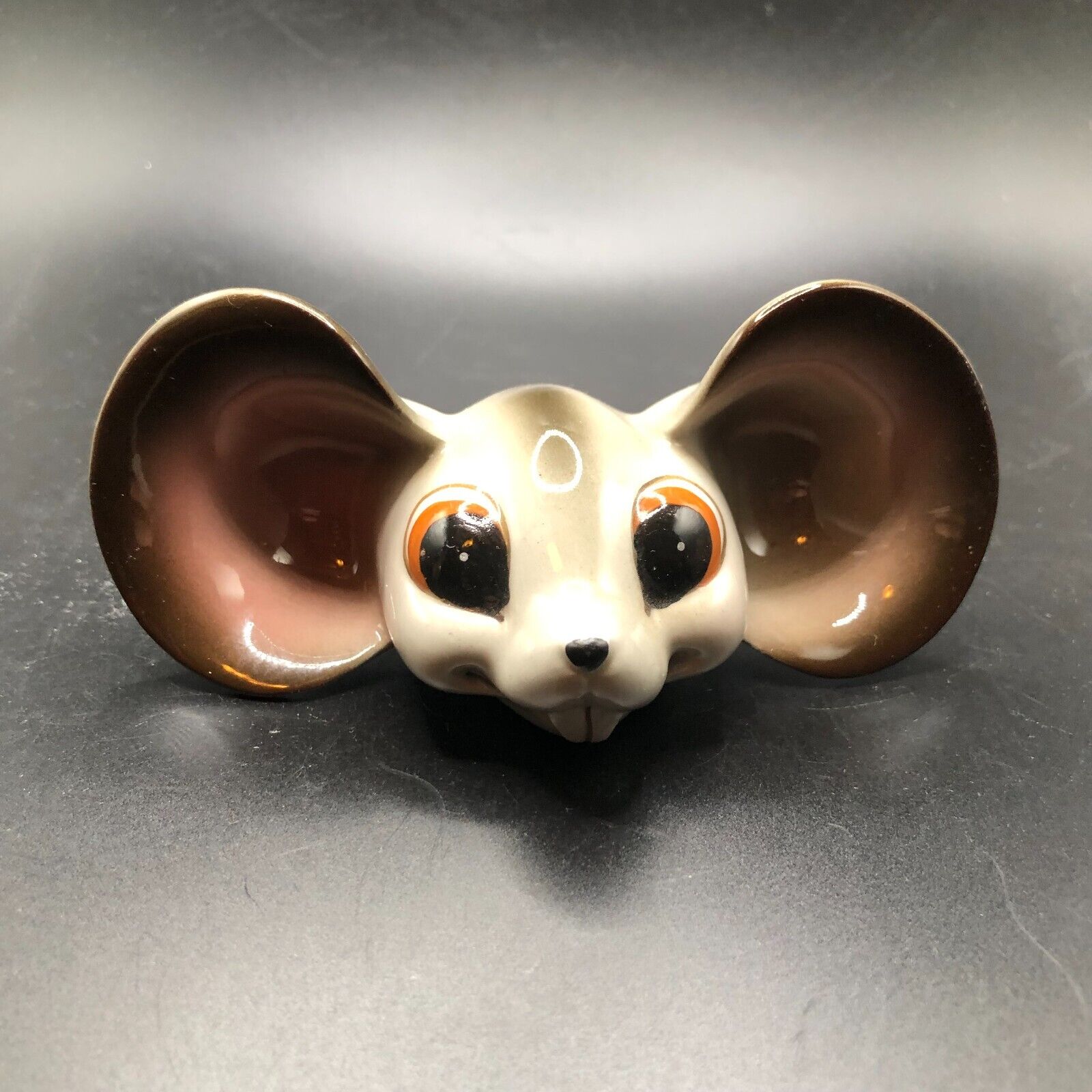 Vintage Norcrest Gray Mouse Ceramic Nodder Bobblehead Figurine HEAD ONLY No Body