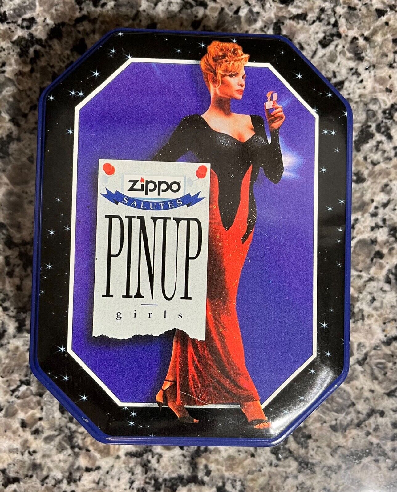 Vintage NIB 1996 Zippo Lighter Pinup Girl Collectible Tin w/UNUSED LIGHTER