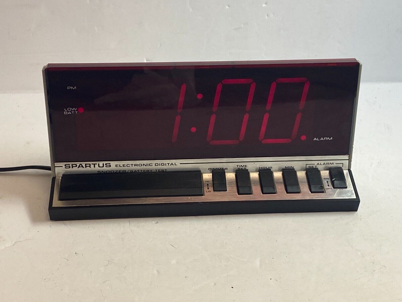 Vintage Spartus Model 1150 Electronic Digital Alarm Clock Hi Tech