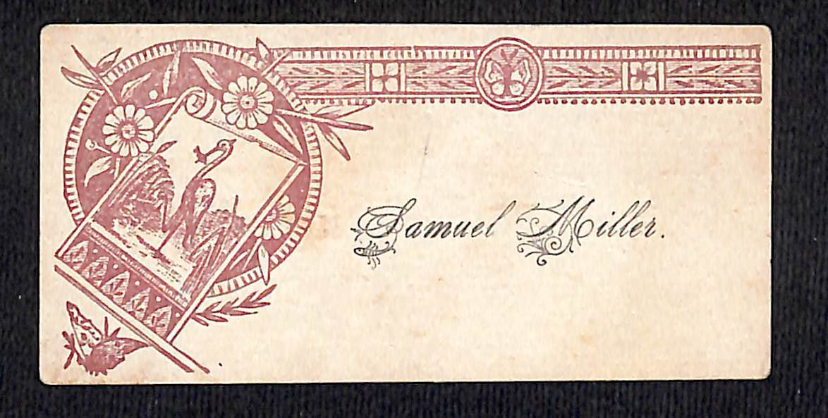 Samuel Miller - Victorian Era Calling Card c1880-1890\'s