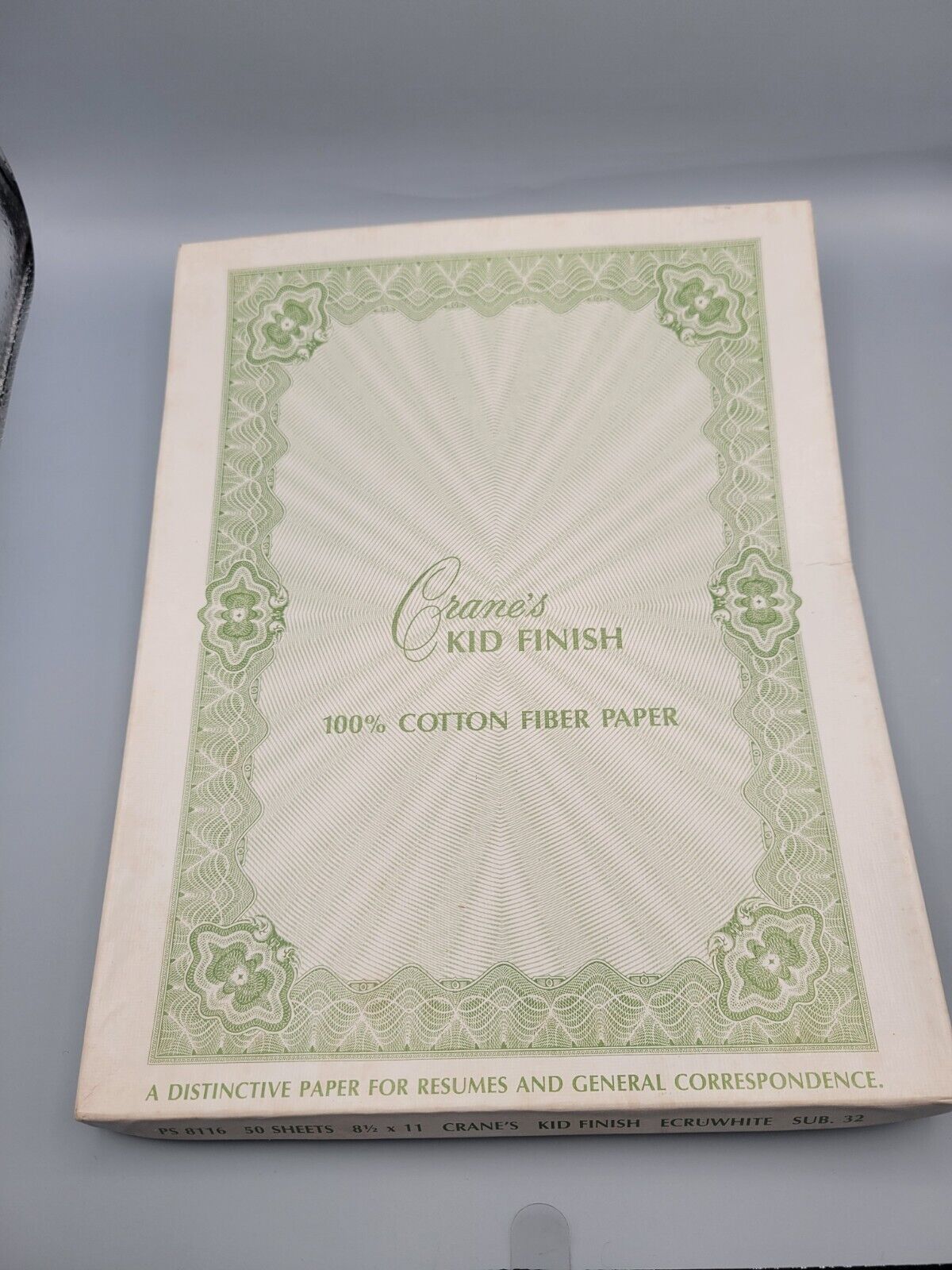 Vintage Crane's Kid Finish 100% Cotton Fiber Paper 8.5x11 -44 Sheets EcruWhite