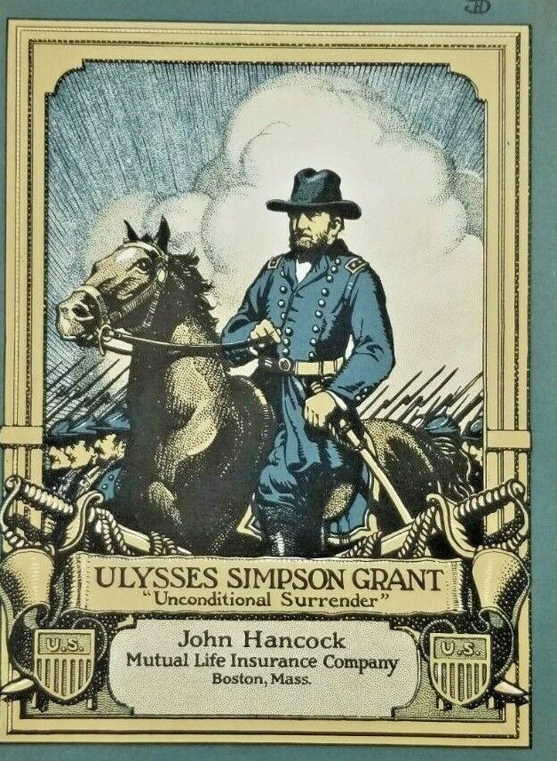 Rare Authentic 1935 John Handcock Life Insurance - Ulysses S. Grant