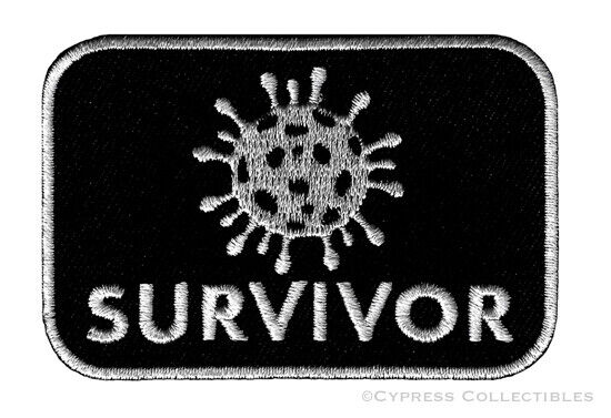 CORONA SURVIVOR iron-on PATCH embroidered FUNNY C#VID 19 PANDEMIC RECOVERY new