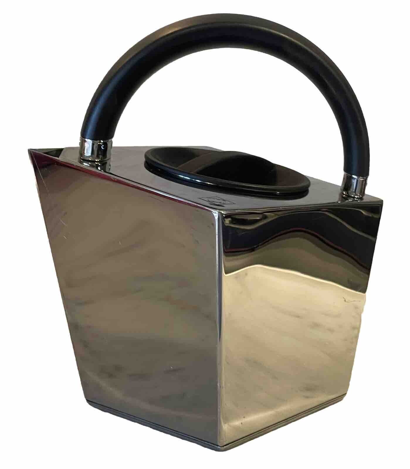 Modernist Cubist Stainless Tea Kettle by Luca Trazzi for Viceversa Milan 1990s