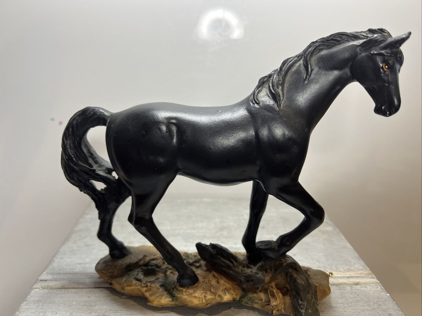 Black Horse Collectable Vintage Figurine Display