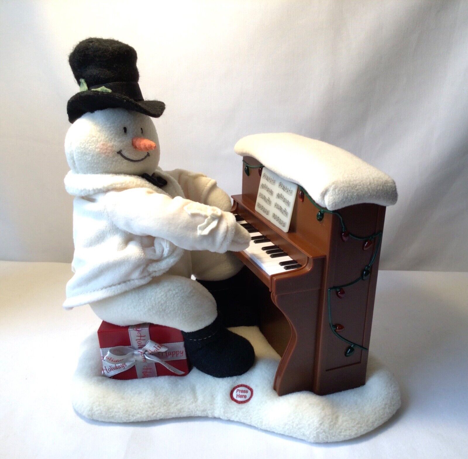 HALLMARK Jingle Pals Plush Piano Playing Singing Snowman 2005 WORKS Lights Moves