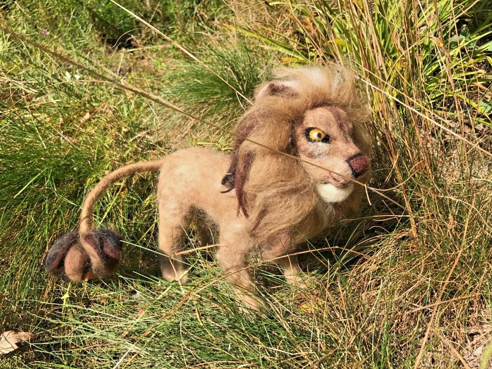 Safari Needle Felted Lion Realistic animals  African Lion