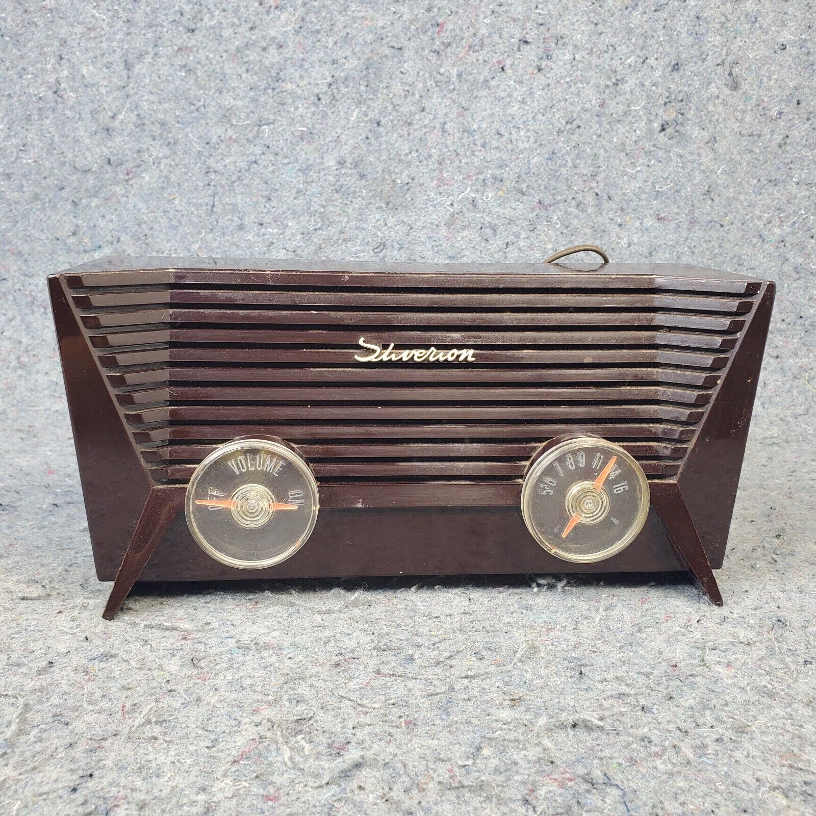 Silvertone Tube Radio 9002 AM Vintage 1950s MCM Brown Plastic Sears NOT Working