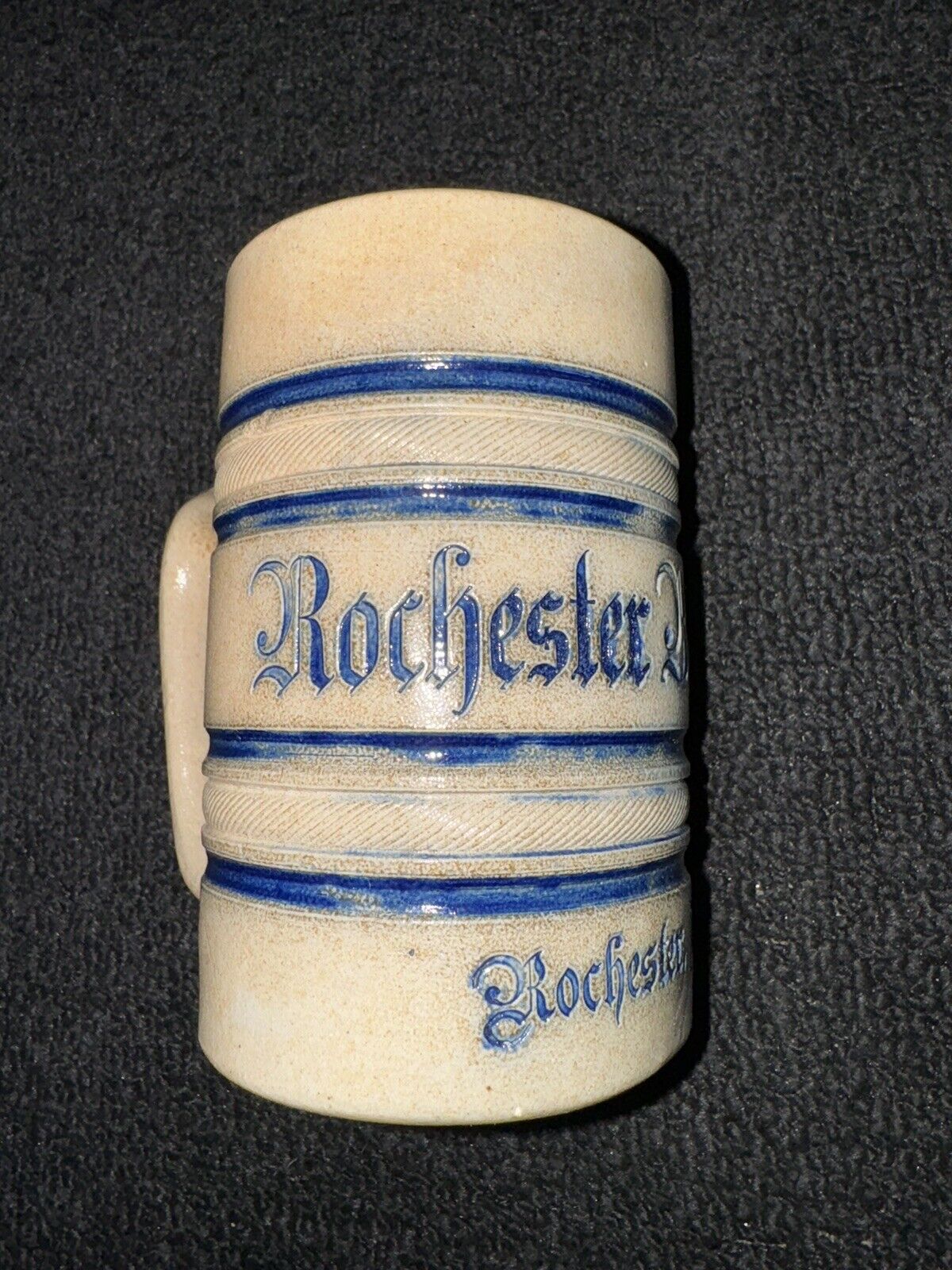 Antique Early Stoneware Pre Prohibition Beer Mug Rochester NY Brewing Co. 5”