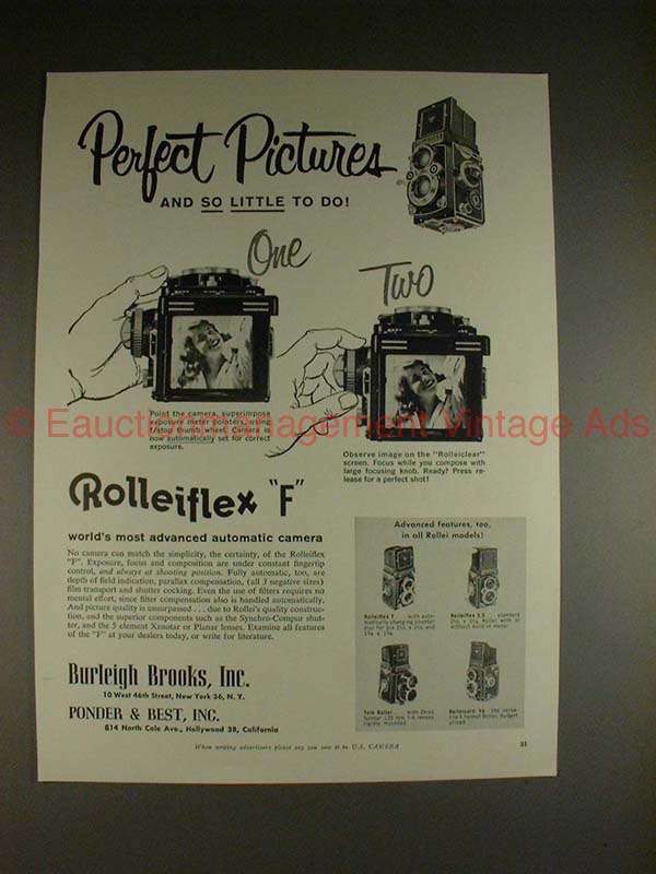 1959 Rollei Rolleiflex F Camera Ad - Perfect Pictures
