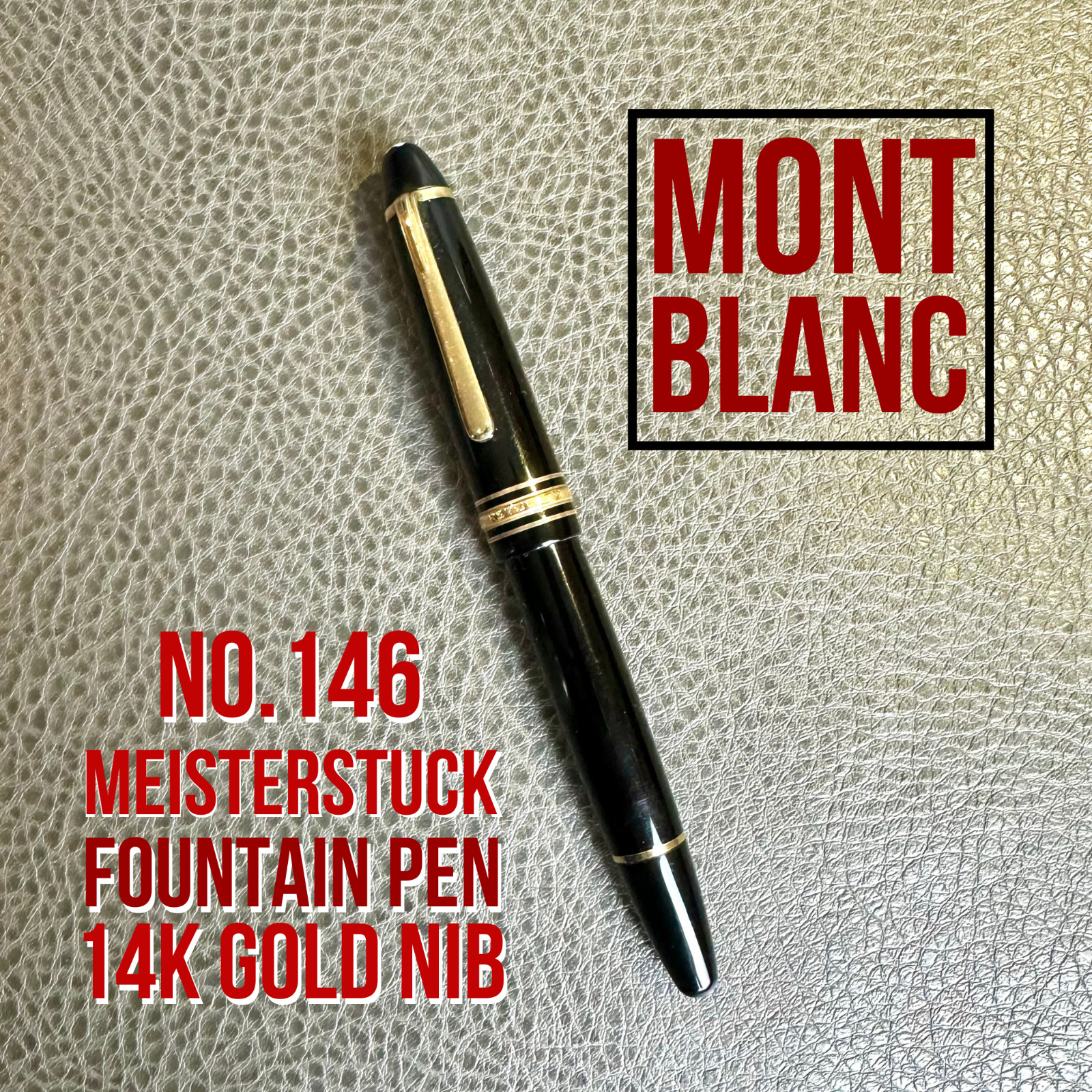 Montblanc Meisterstuck 146 VTG 1980s 14K Nib Fountain Pen Piston Filler
