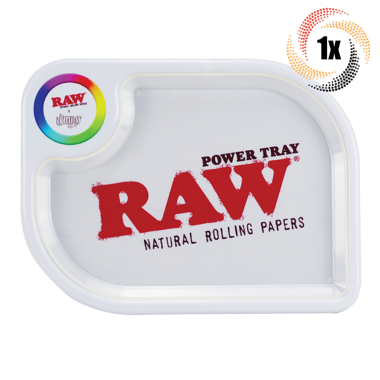 1x Tray Raw x Ilmyo Bluetooth Speaker LED Smoking Rolling Power Tray | White