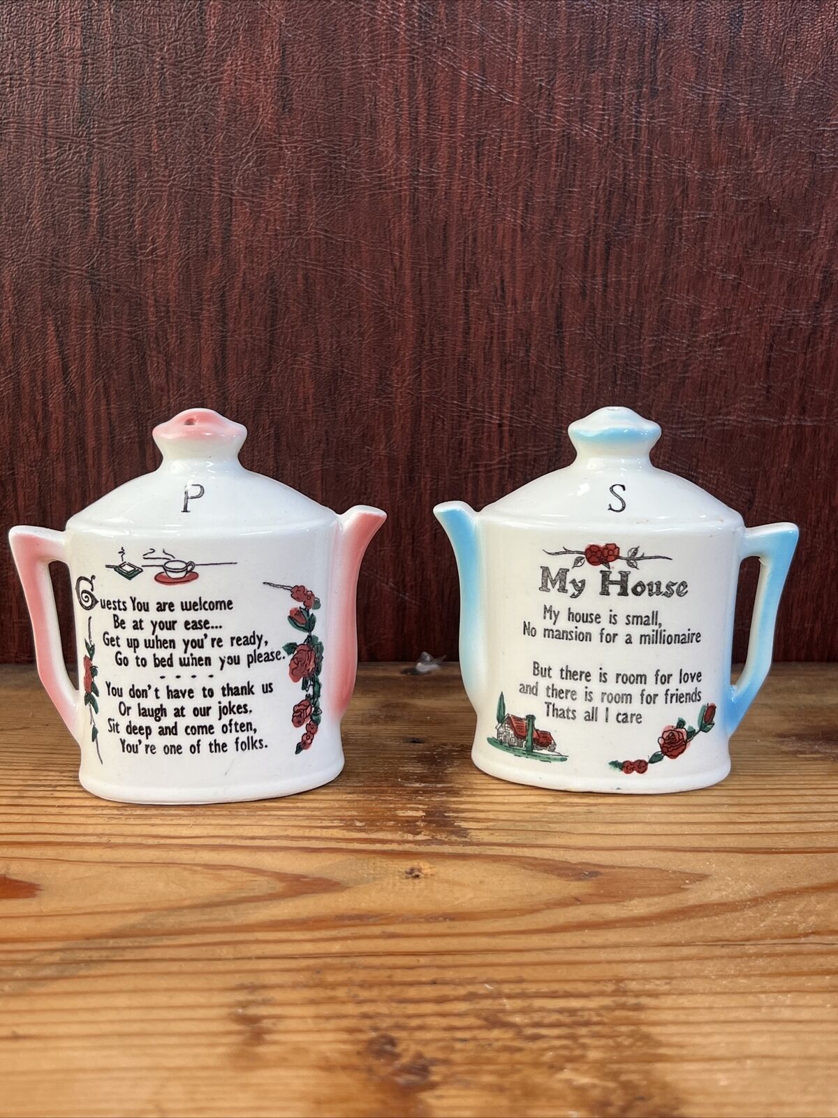 Vintage Norcrest  Ceramic Teapot Salt And Pepper Shakers Japan 