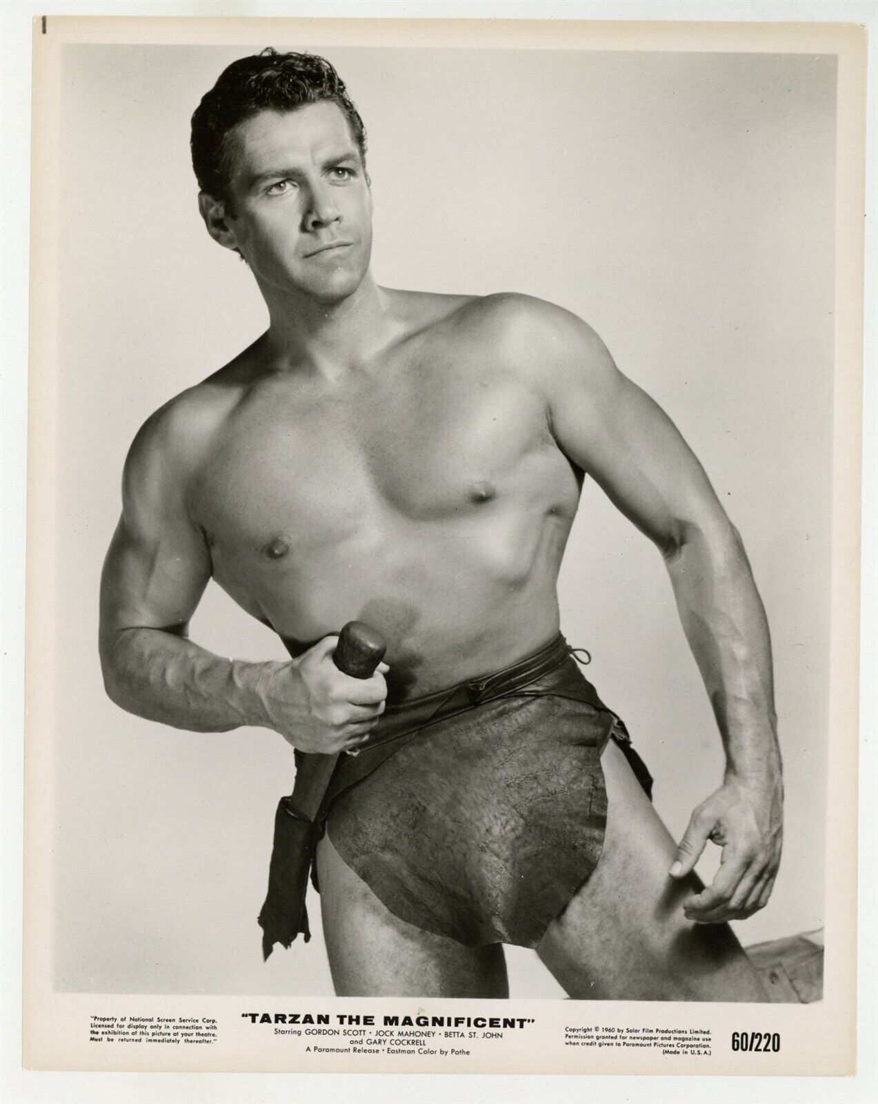 Tarzan The Magnificent 1960 Gay Pulp Beefcake Portrait 8x10 Male Physique Photo