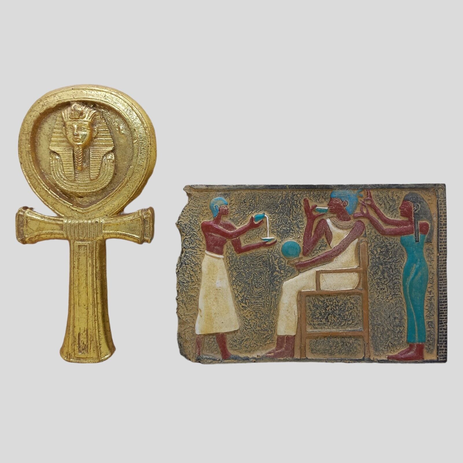 RARE ANCIENT EGYPTIAN PHARAONIC ANTIQUE KING TUTANKHAMUN AND KEY OF LIFE STELLA