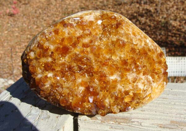 Citrine Cluster  From Brazil-2 lb 5 ounces-Cut Base-Polished Sides-Exc Colors
