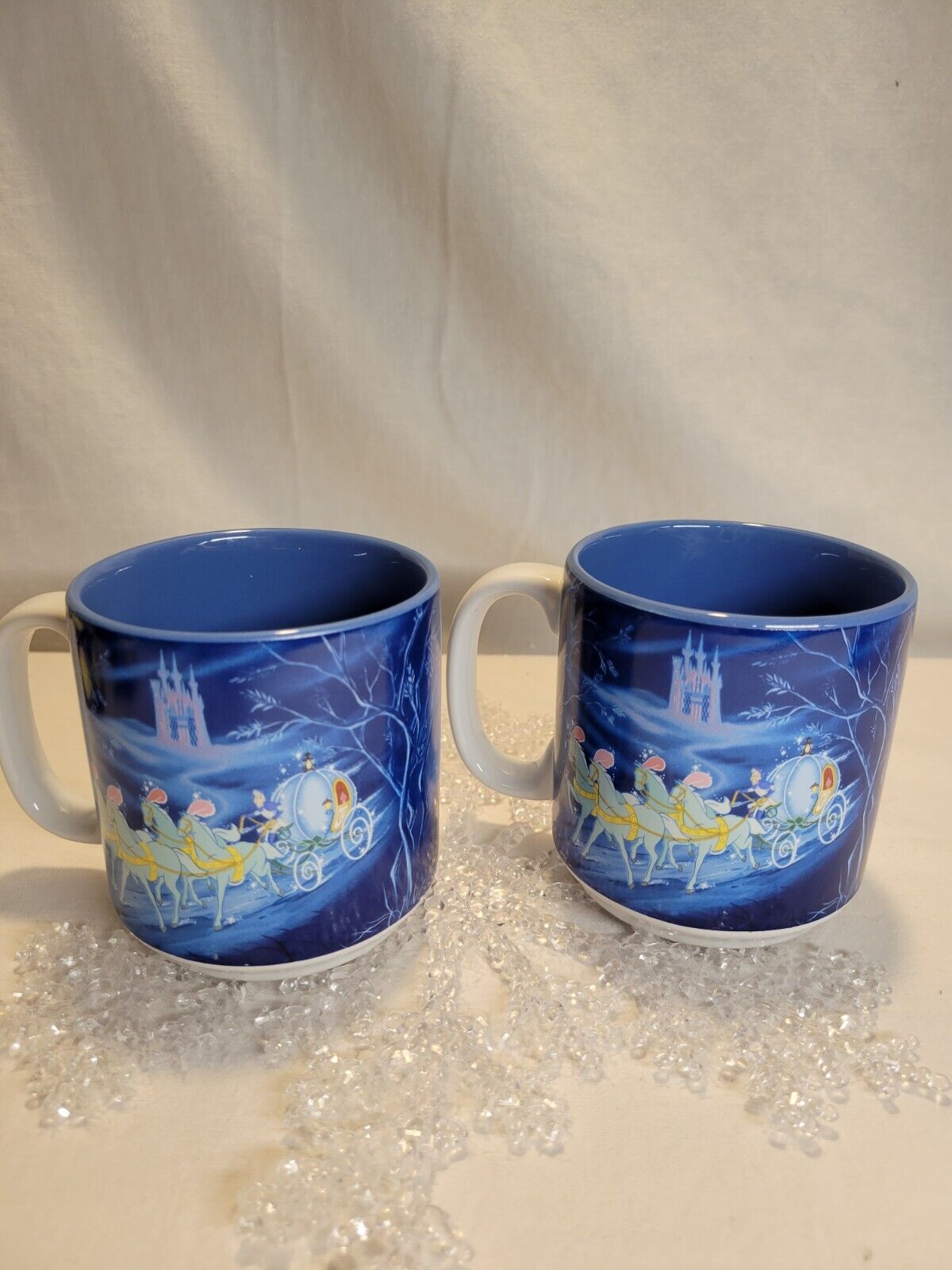 Vintage Disney Coffee or Tea Mugs Cinderella Cups 1990s Collectible Set of 2