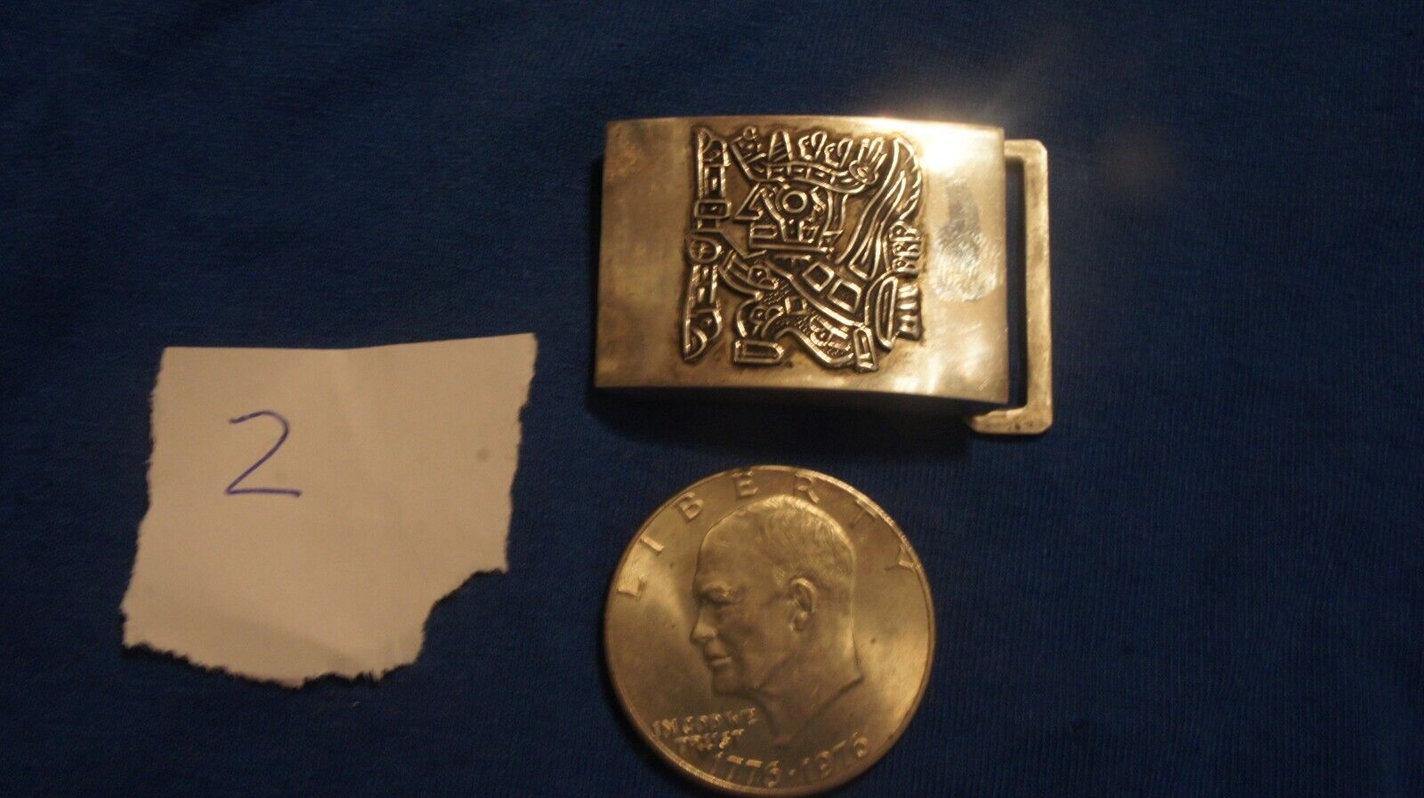 Vintage Sterling Silver Slide Belt Buckle zuni native inca sterling silver 26gr