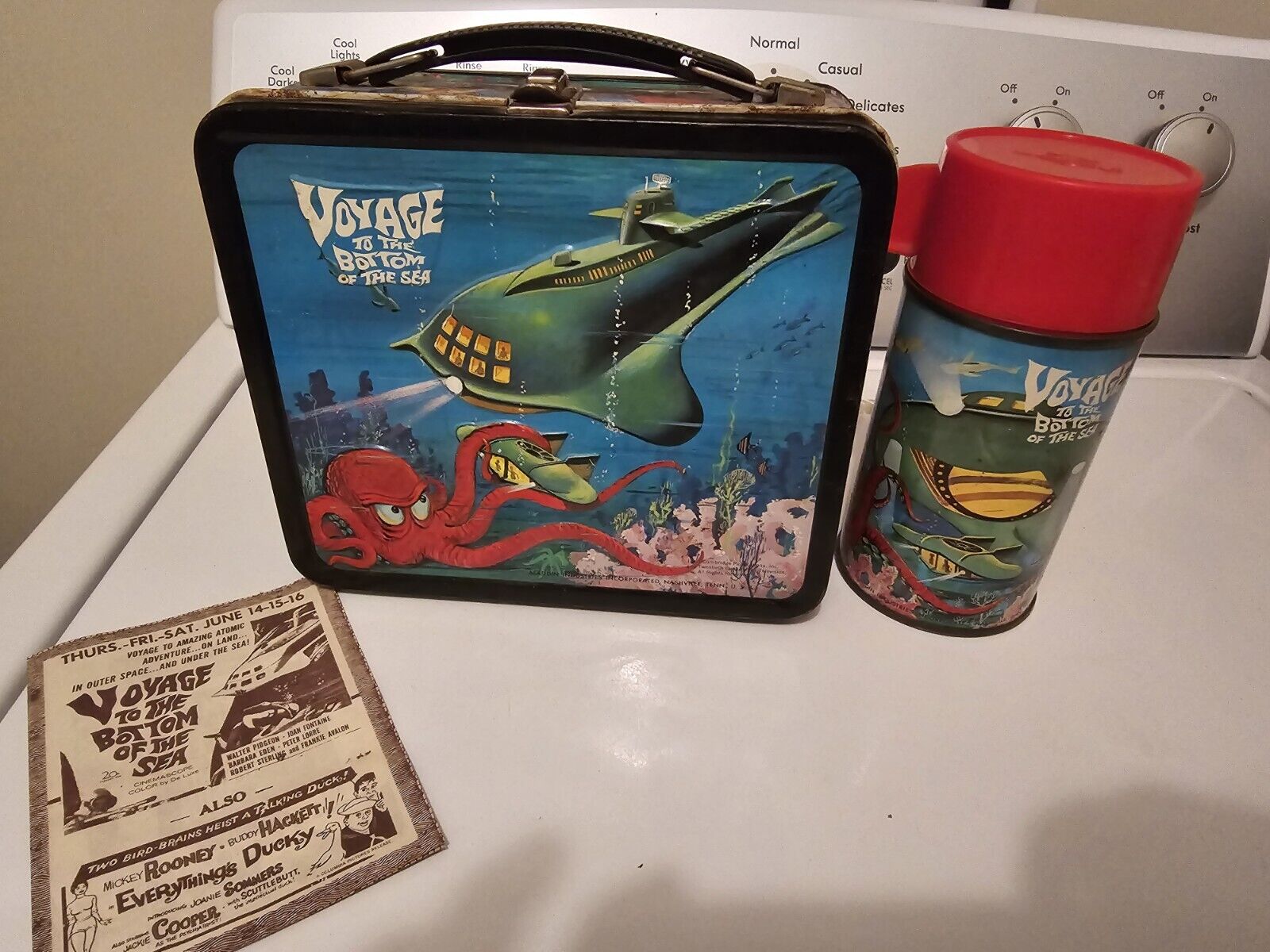 Vintage Voyage To The Bottom Of The Sea Lunchbox And Thermos 1967 W/ Movie Note