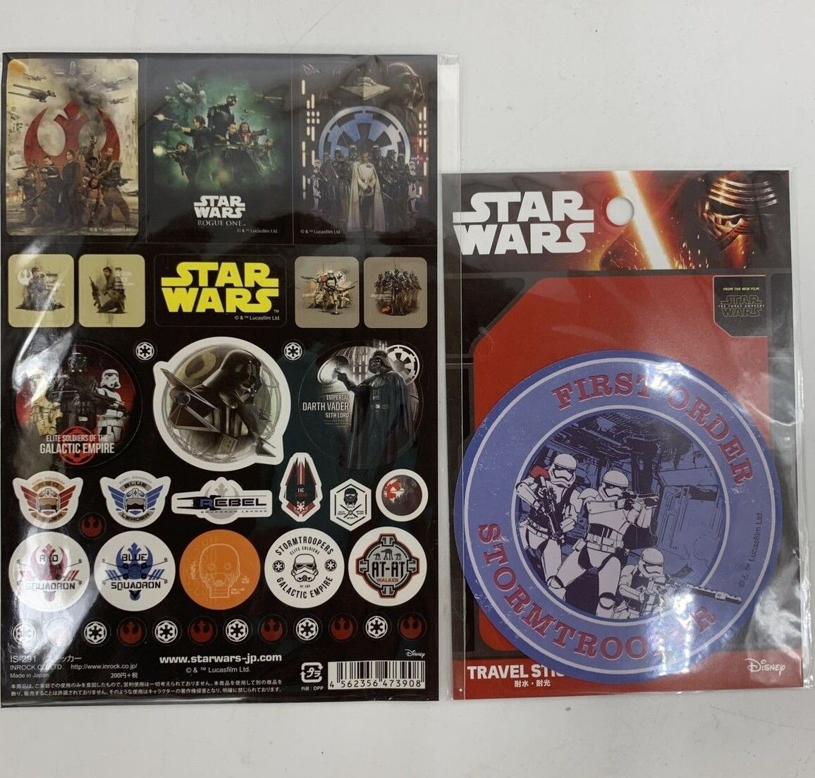 Lot of Star Wars Japanese Sticker Lot New Disney Japan 