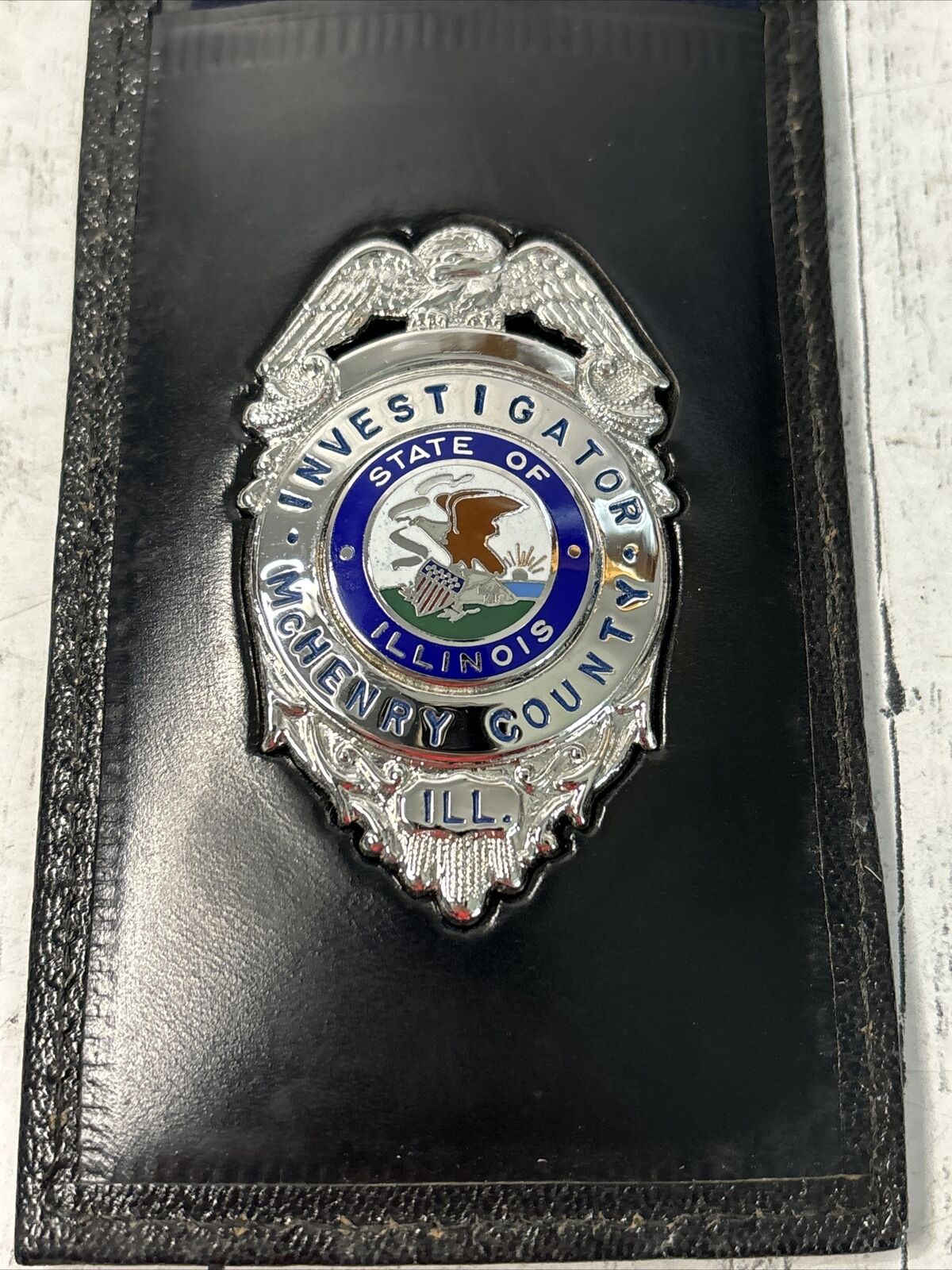 Obsolete Investigator Badge Mchenry County IL Rare Badge