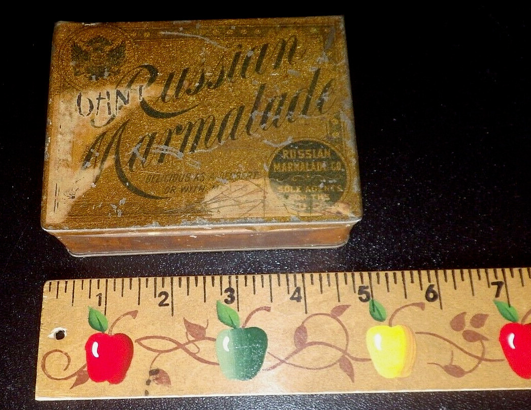 ANTIQUE IMPERIAL RUSSIA RUSSIAN MARMALADE CO TIN CANDY BOX UNIQUE EXTREMELY RARE