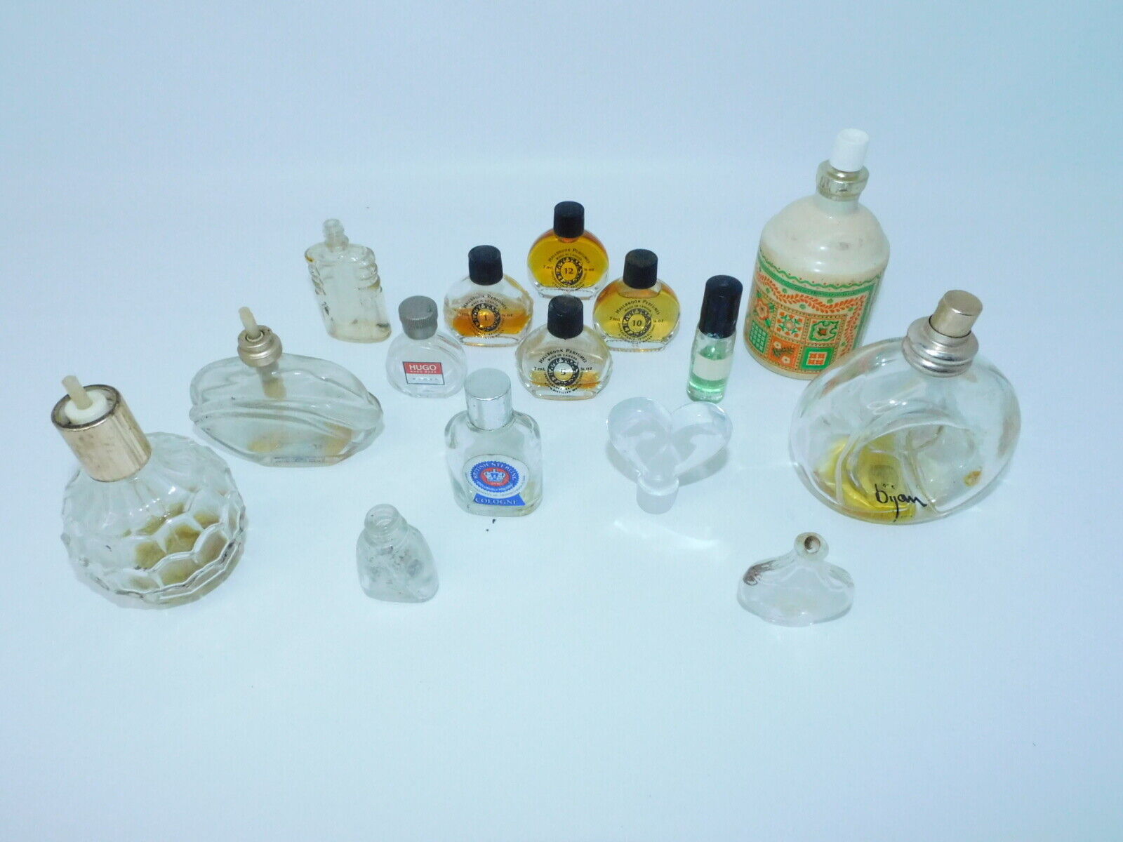 Large Lot Of 15 Vintage Miniature Perfume Parfum Bottles 1930’s-70’s .