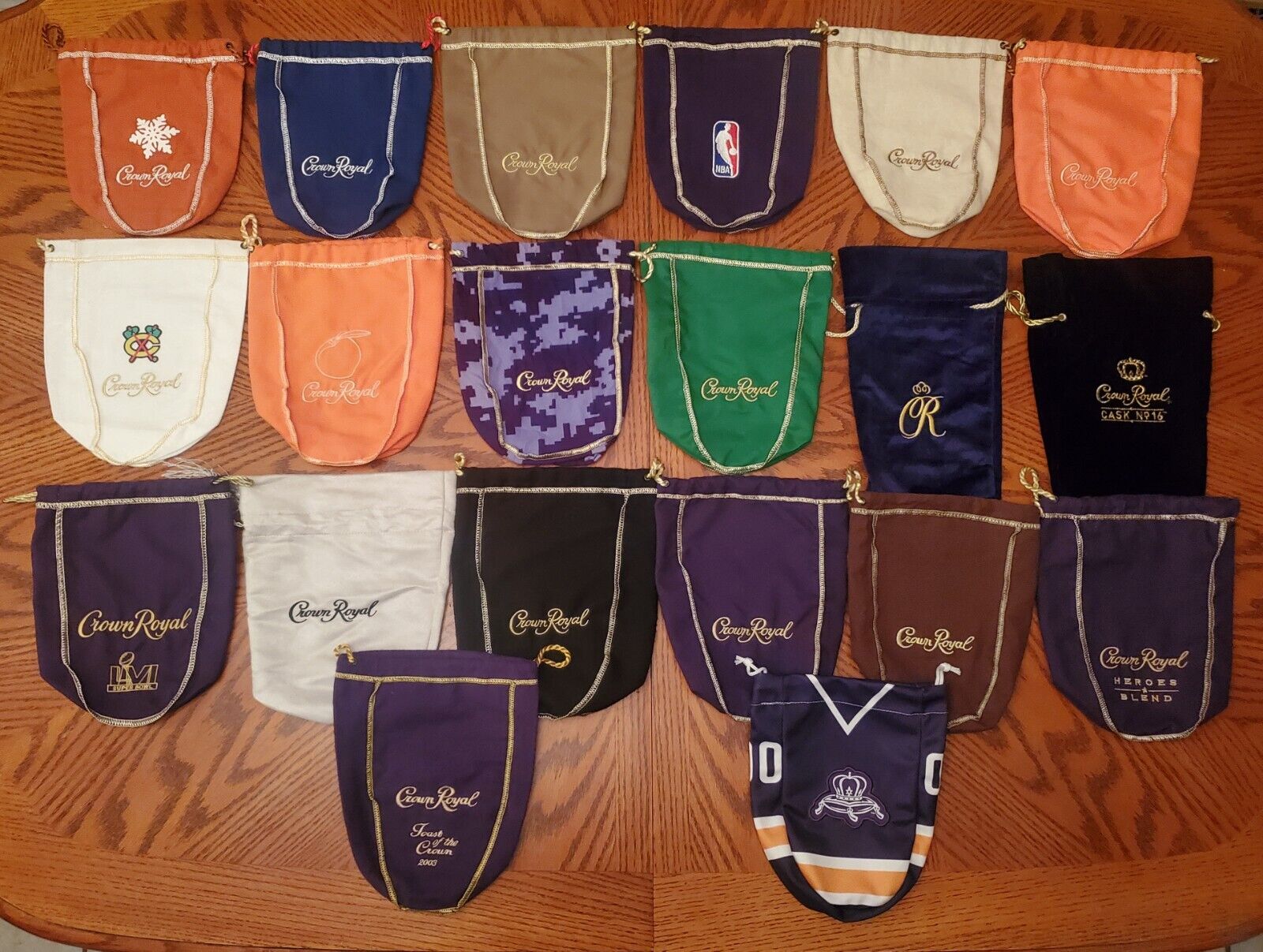 Lot Of 20 Crown Royal Bags Collection Bundle Rare & Discontinued Specialty Bags