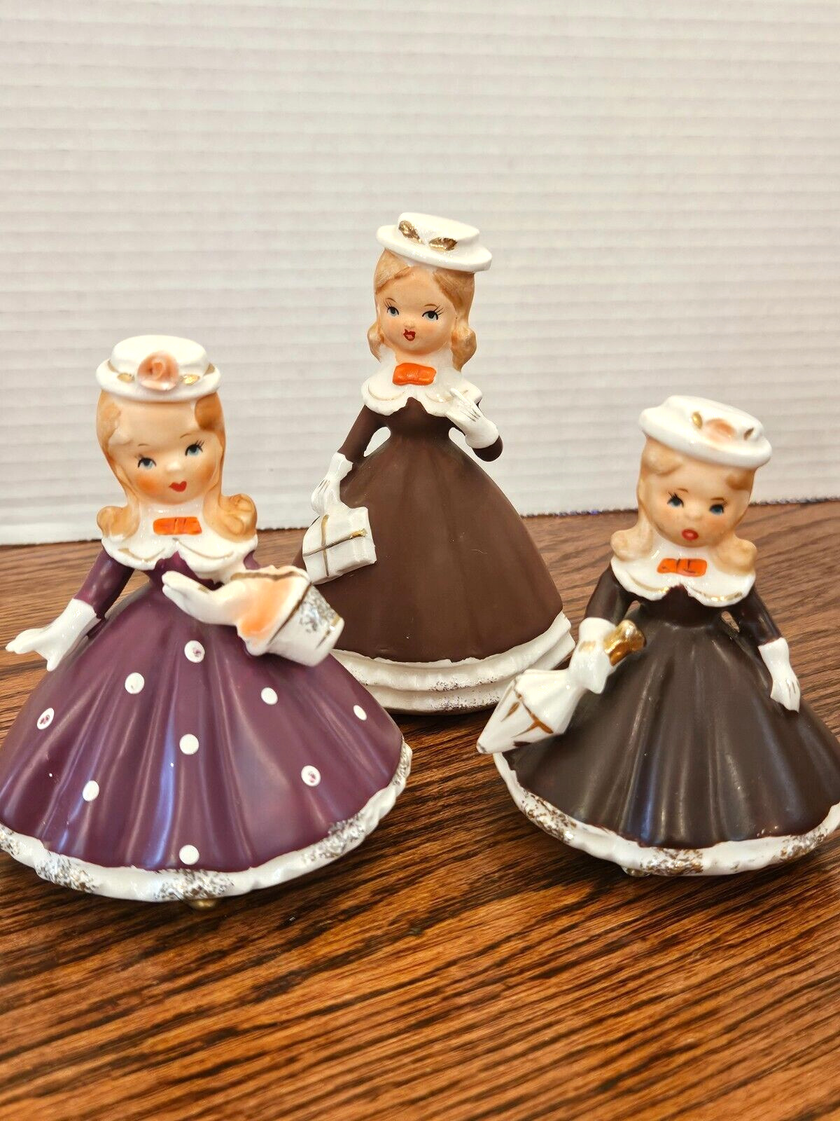 Vintage 1950\'s Japan Rare Figurines  Shopping Girls Dressed in Sunday Best