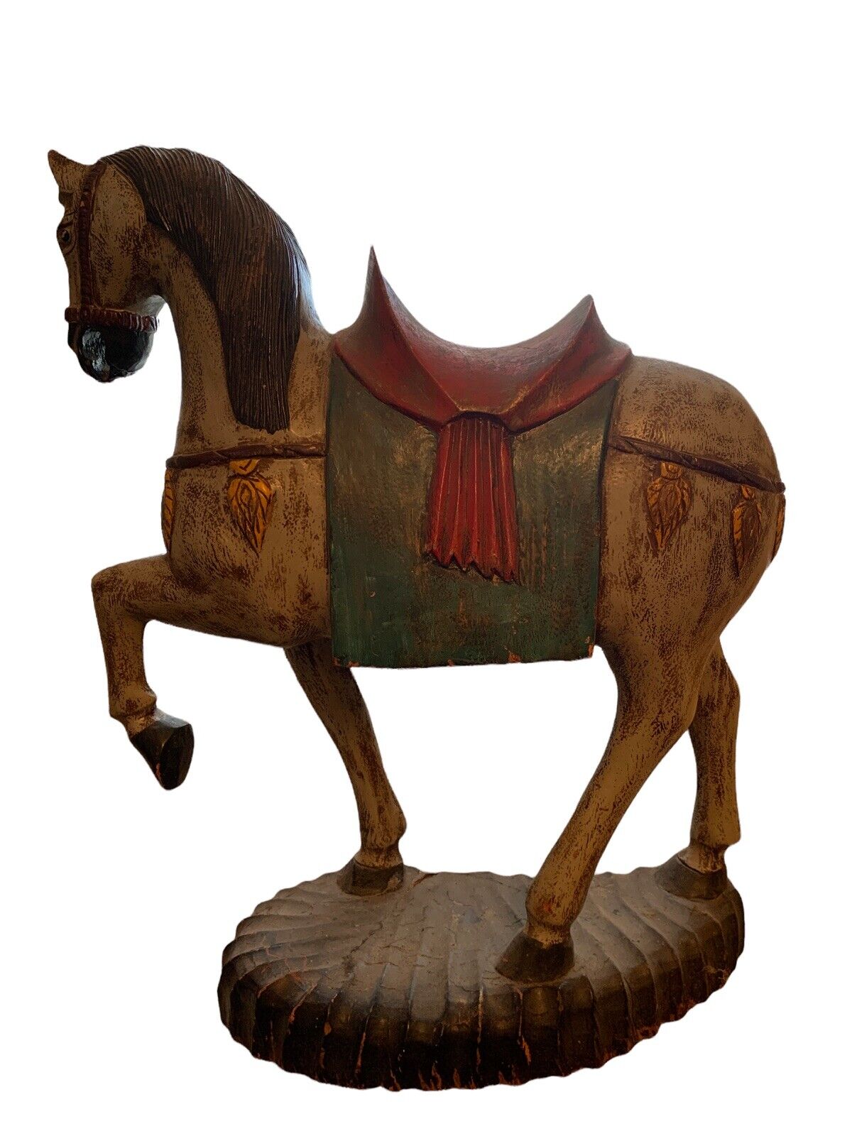 Antique Hand Carved Wooden Horse. MAGNIFICENT.