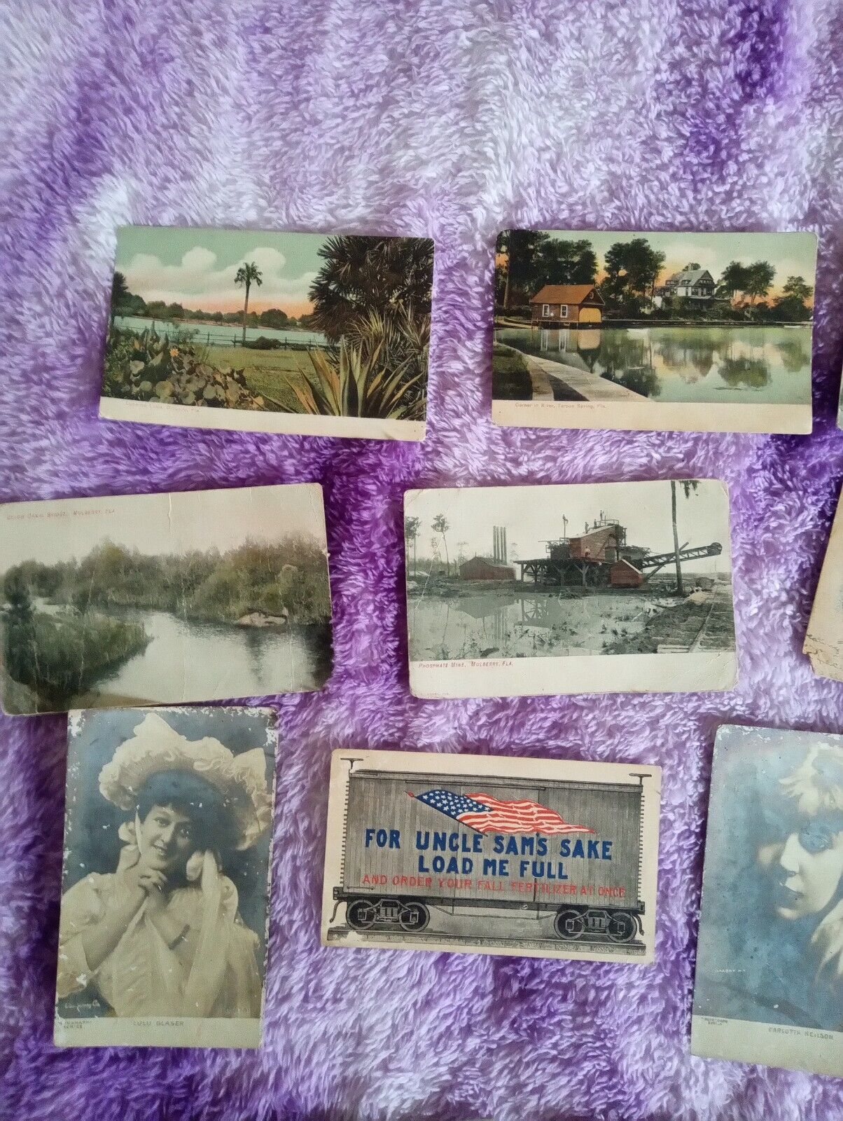 collection of antique post cards