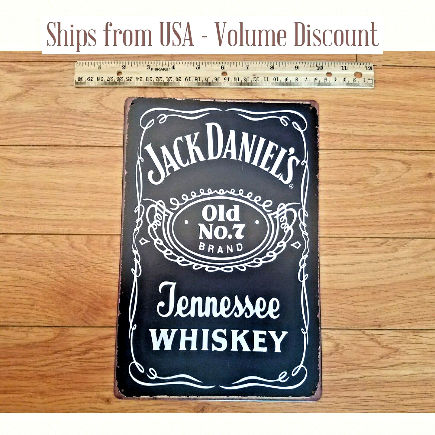 Jack Daniels Whiskey Bottle Label Tin Sign Old No 7 #7 Metal Art Tennessee Retro