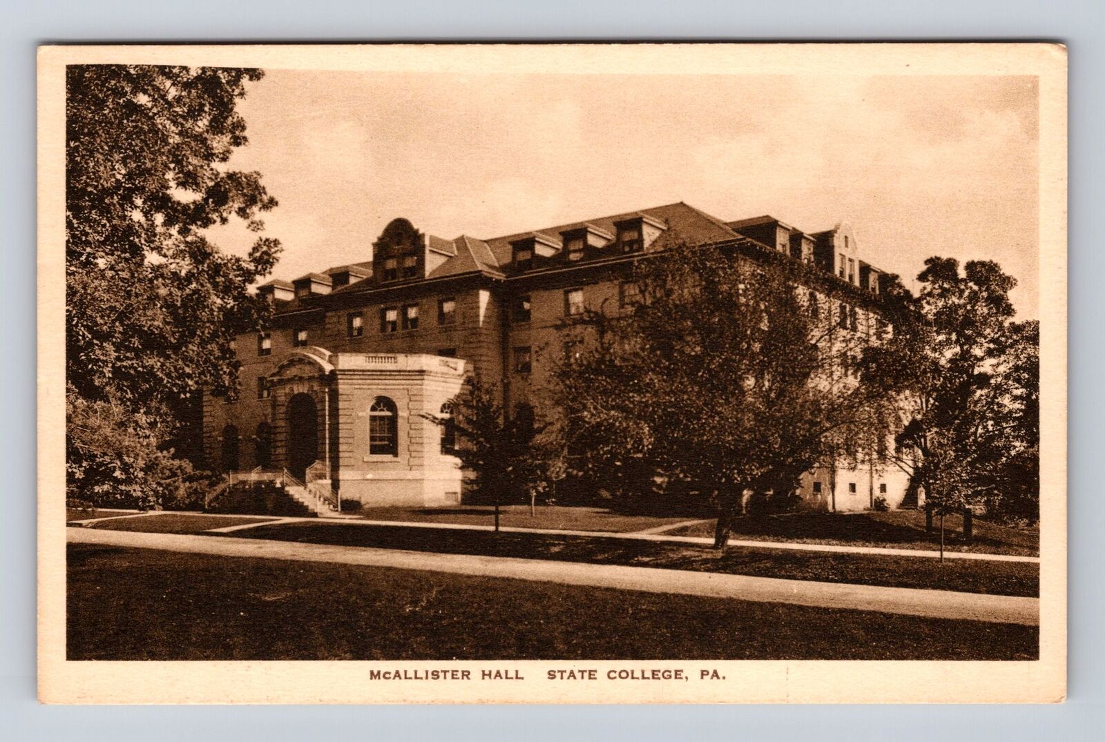 State College PA-Pennsylvania, McAllister Hall, Antique, Vintage Postcard