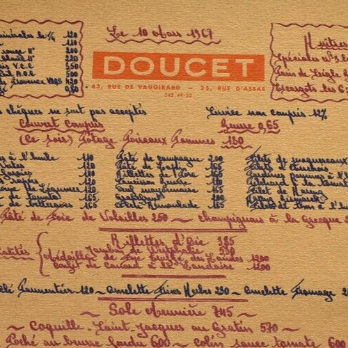 Vintage 1967 Doucet Restaurant Menu Rue De Vaugirard d\'Assas Paris France