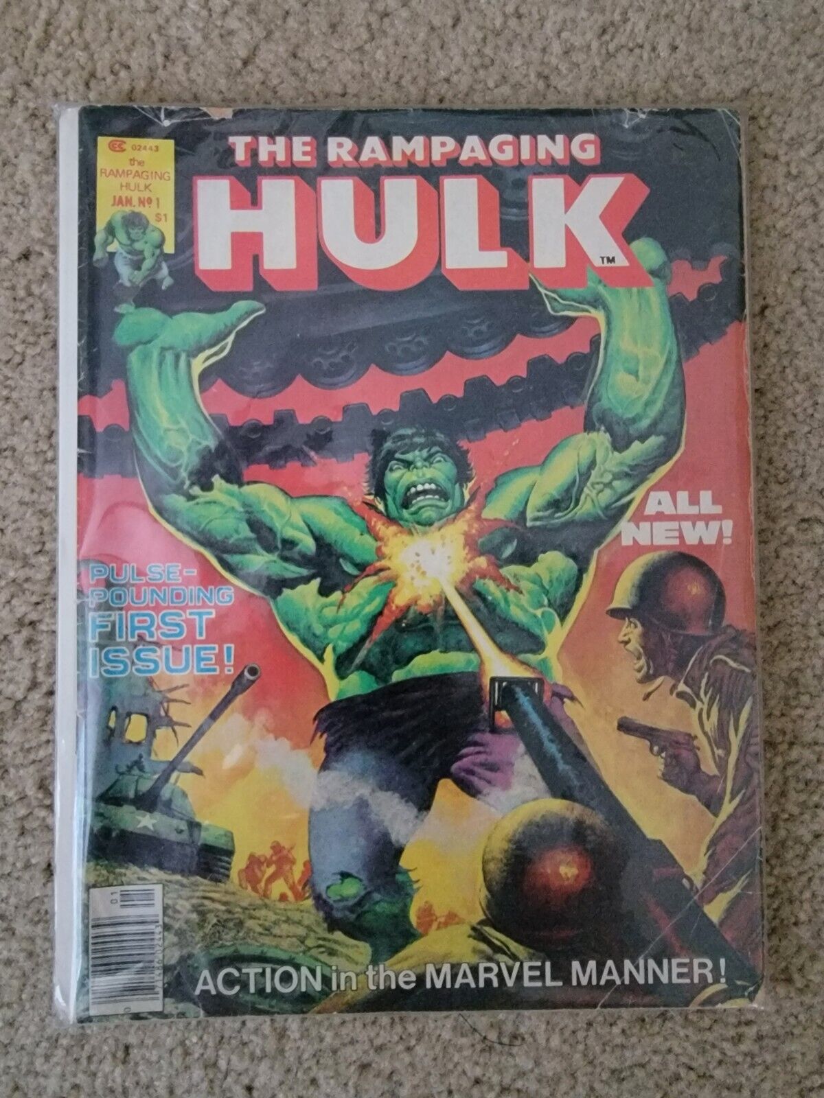 The Rampaging Hulk #1 Origin of Hulk Marvel Magazine Comics 1977 Doug Moench