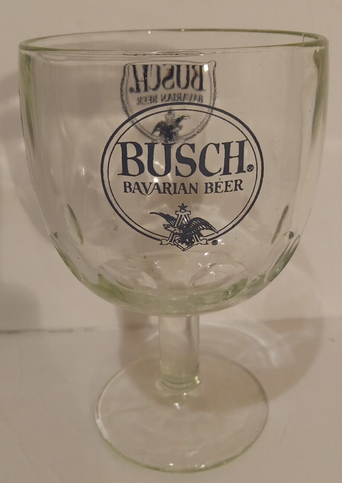 Vintage Busch Bavarian Beer Thumbprint Glass Goblet