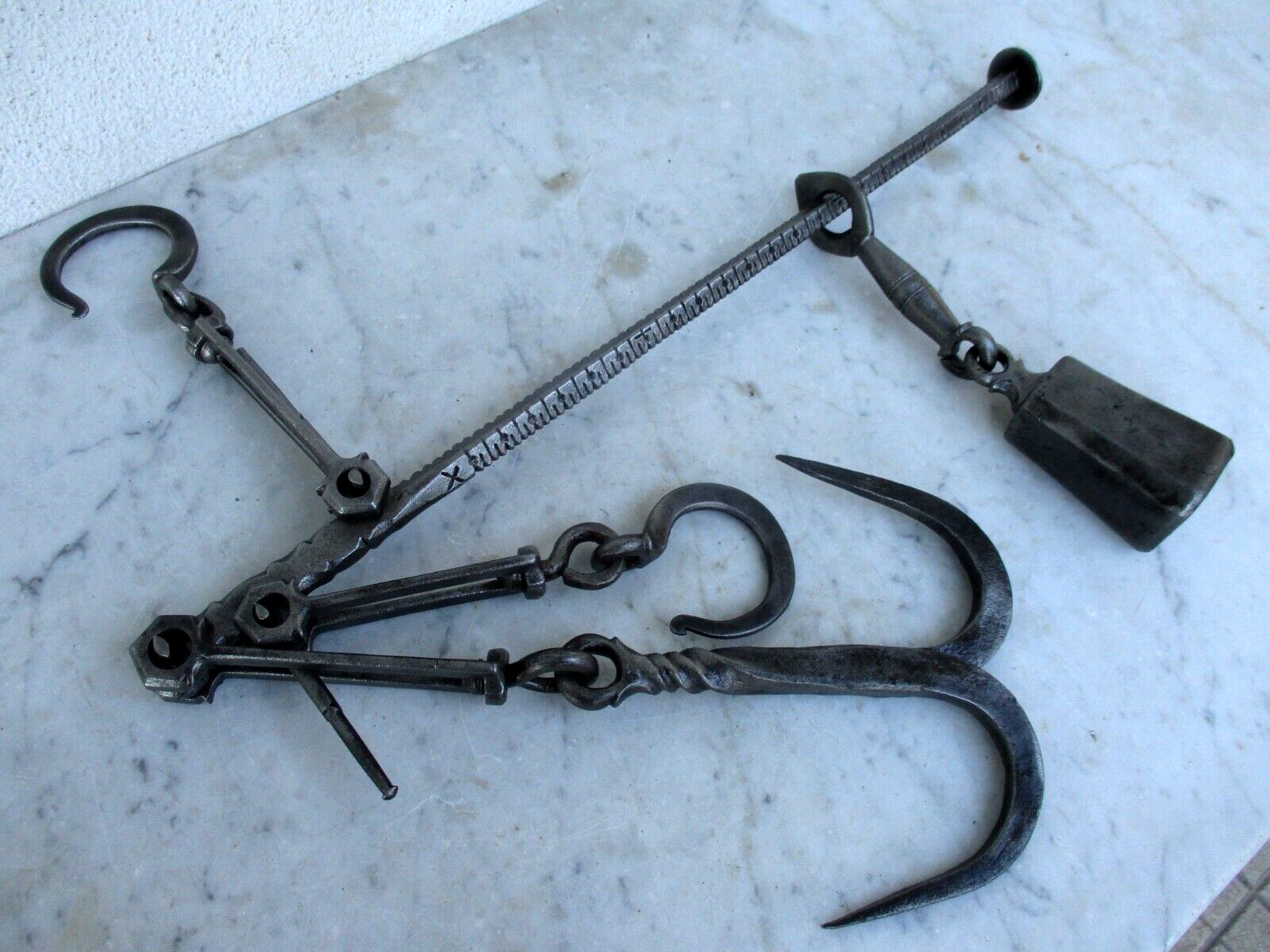Antique Museum 18th Century Rarity Winsome Roman Iron Rod Scale Art Blacksmith