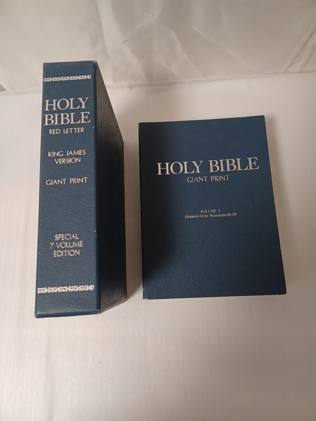 Vtg, 1976 Holy Bible Red Letter KJV, Giant Print Special 7 Volume Edition. 