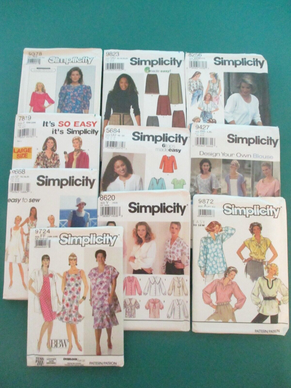 Huge Lot 10 Uncut Simplicity Women's Clothing Sewing Patterns Large Sizes