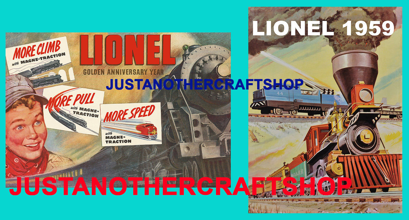 Lionel Model Trains Railways 1950 & 1959  A3 Size Poster Dispaly Sign Leaflet