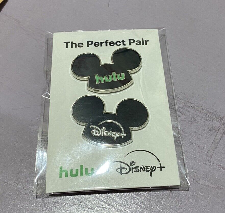 Disney + Plus And Hulu Pin Set Perfect Pair 2024 Pin Trading Promo Gift