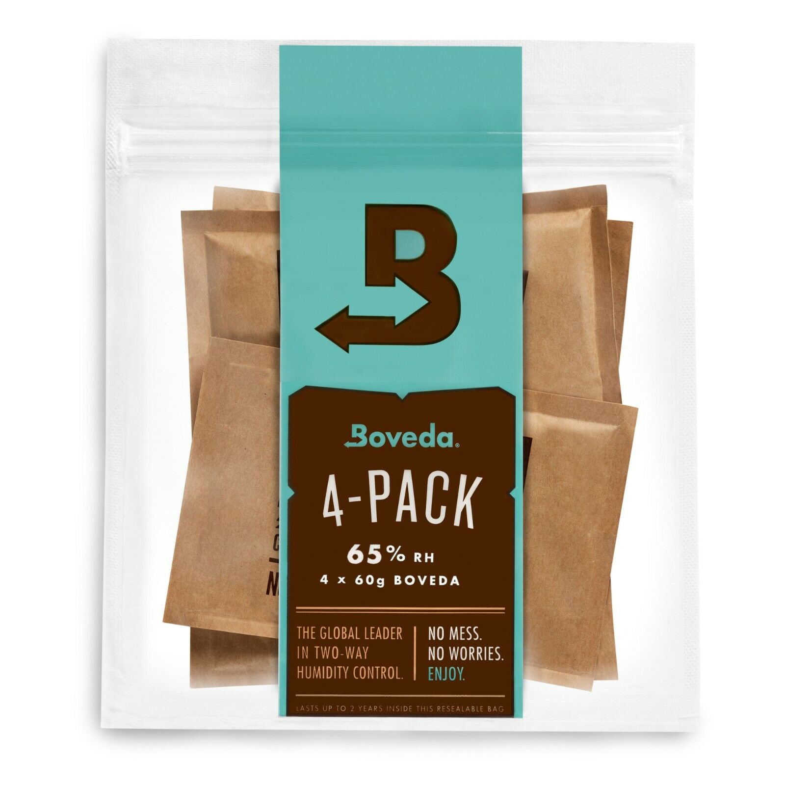Boveda 65% RH 2-Way Humidity Control - Protects & Restores - Size 60 - 4 Count
